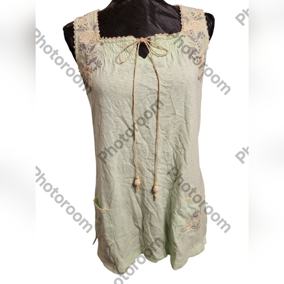 Miss Me Small mint green Embroidered top - Picture 1 of 5
